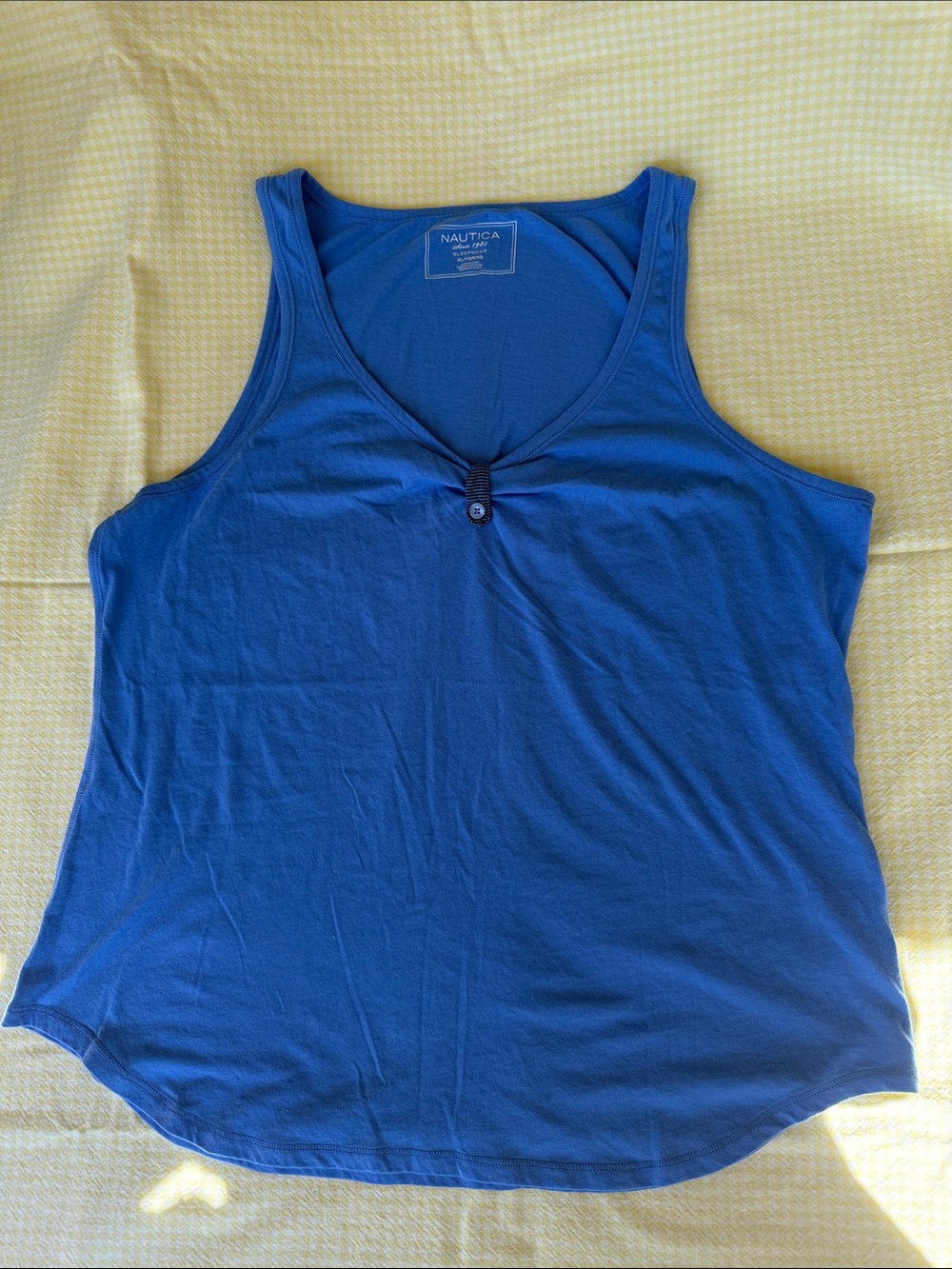 Nautica Women’s Blue V‑Neck Button Tank Top